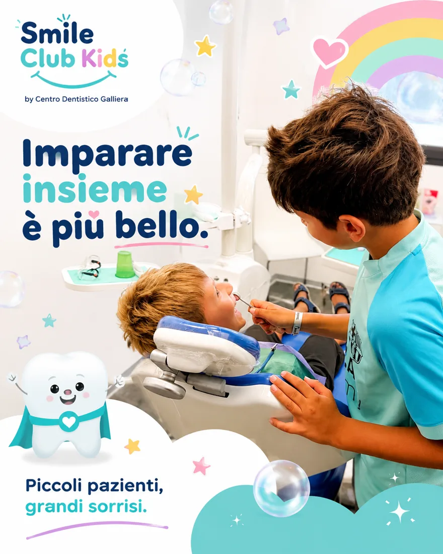 Imparare insieme è più bello - bambini che giocano al dentista